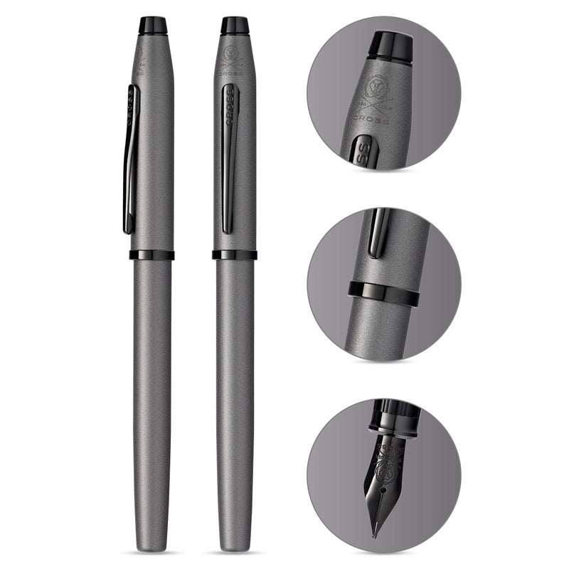 Cross Century II Refillable Fountain Pen, Medium Point, Includes Luxury Gift Box -Gunmetal Gray - Image 2
